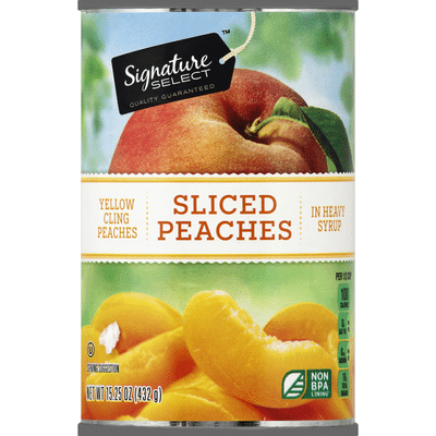Signature Kitchens Peaches, in Heavy Syrup, Yellow Cling, Sliced