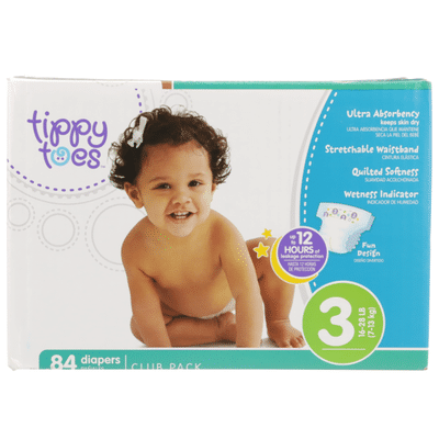 Tippy Toes By TopCare Ultra Club Pack Diapers Size 3