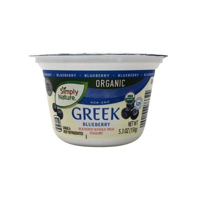 Simply Nature Organic Greek Blueberry Blend Whole Milk Yogurt