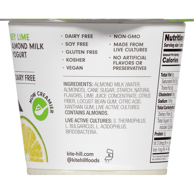 Kite Hill Almond Milk Yogurt, Dairy Free, Key Lime