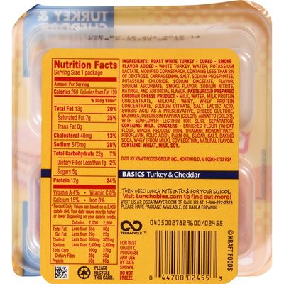 Lunchables Turkey & Cheddar Cheese with Crackers Snack Kit