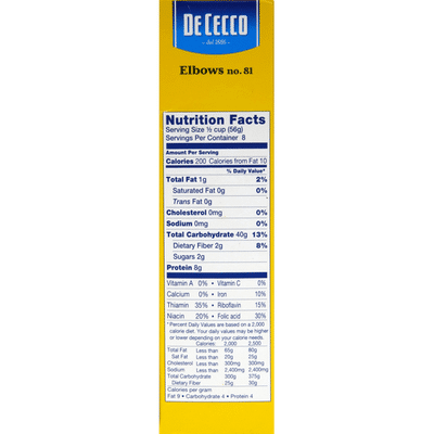 De Cecco Elbows, No. 81