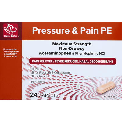 Harris Teeter Pressure & Pain PE, Maximum Strength, Caplets