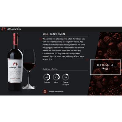 Menage a Trois California Red Blend Red Wine