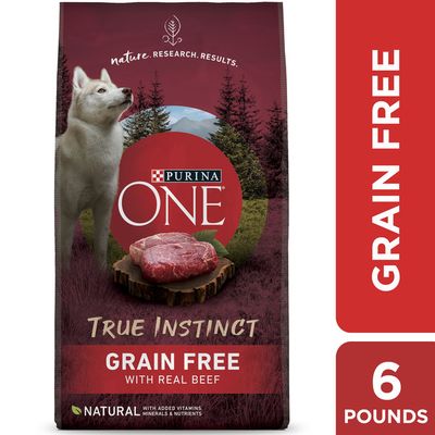 Purina ONE Grain Free Natural Dry Dog Food, True Instinct With Real Beef