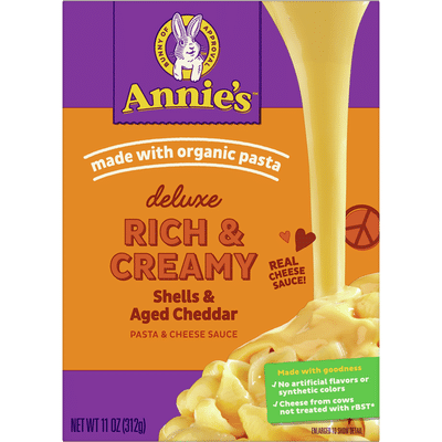 Annie's Deluxe Rich & Creamy Shells & Aged Cheddar Macaroni & Cheese Sauce