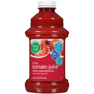 Food Club 100% Tomato Juice From Concentrate