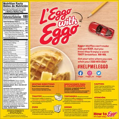 Eggo Frozen Waffles, Frozen Breakfast, Toaster Waffles, Buttermilk