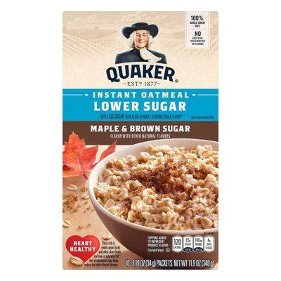Quaker Instant Oatmeal Lower Sugar Maple & Brown Sugar