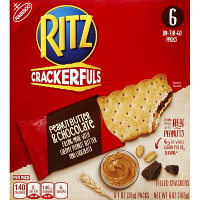 Ritz Crackerfuls Peanut Butter & Chocolate Filled Crackers