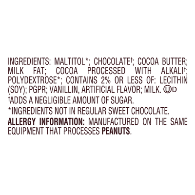 Hershey's Chocolates, Sugar Free, Mildly Sweet, Special Dark
