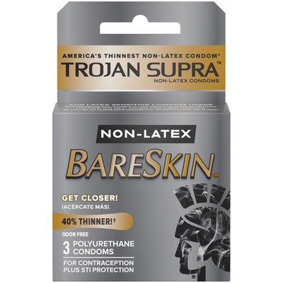 Trojan Supra Non Latex Bareskin Lubricated Condoms 3 Ct 3 1n Instacart