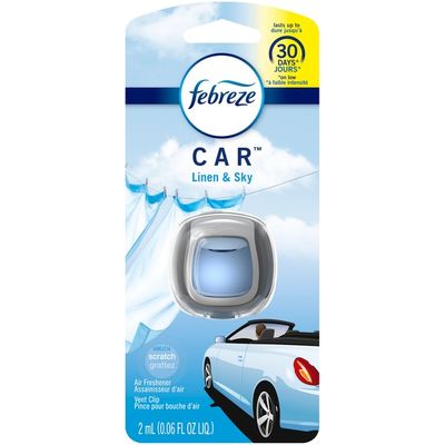 Febreze Odor-Eliminating Air Freshener Vent Clip, Linen & Sky