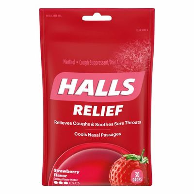 Halls Relief Strawberry Cough Drops