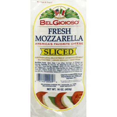 BelGioioso Sliced Fresh Mozzarella Cheese, Log, Cryo