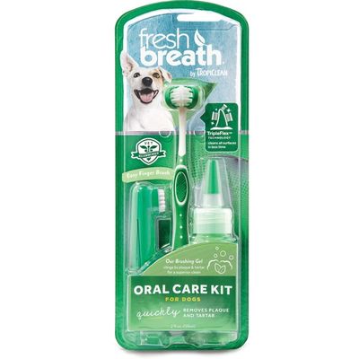 TropiClean Fresh Breath Oral Care Kit For Medium And Large Dogs
