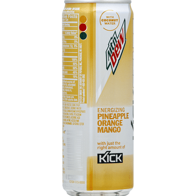 Mtn Dew Kickstart Hydrating Boost Pineapple Orange Mango W/Coconut Water Sparkling Juice Beverage Blend