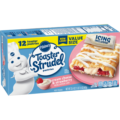 Pillsbury Toaster Strudel, Cream Cheese & Strawberry, Pastries (12 oz ...