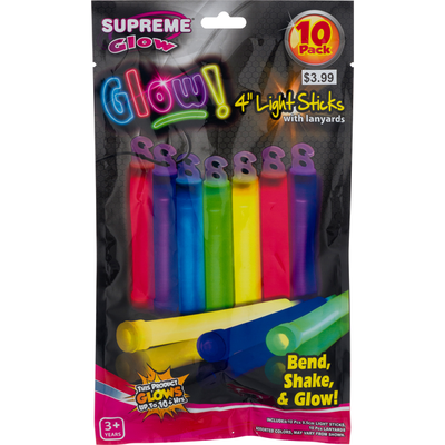 Supreme Star Light Sticks with Lanyards, 4 Inch, 3+ Years, 10 Pack