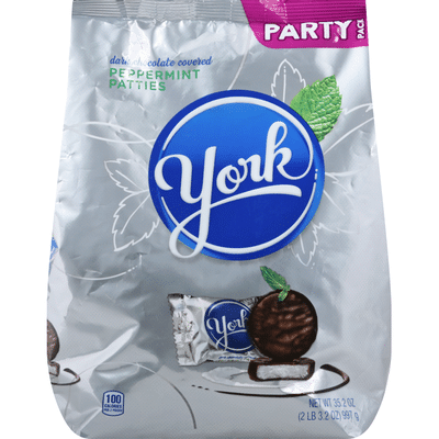 York Peppermint Patties, Dark Chocolate Covered, Party Size (35.2 oz ...