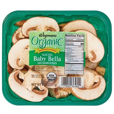 Wegmans Organic Mushrooms, Baby Bella, Sliced
