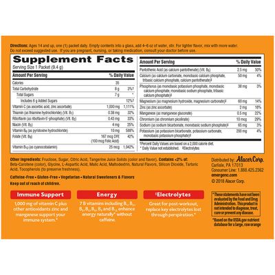 Emergen-C Vitamin C Fizzy Drink Mix Tangerine, Vitamin C Fizzy Drink Mix Tangerine