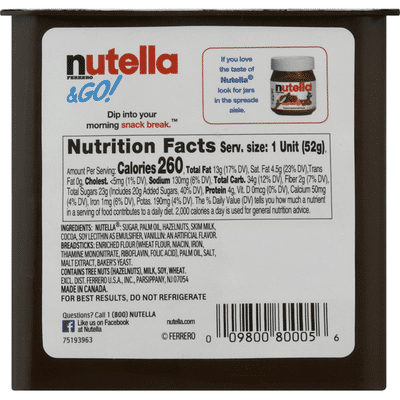 Nutella Hazelnut Spread + Multi Grain Sticks