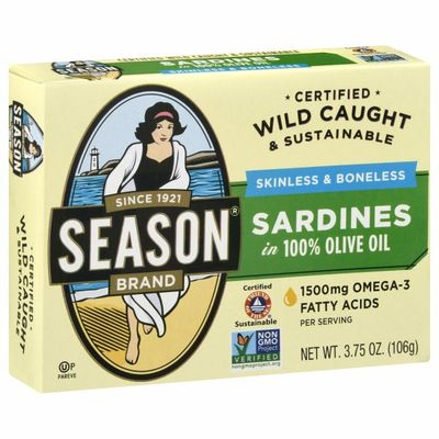 Season Brand Skinless and Boneless Sardines in Olive Oil