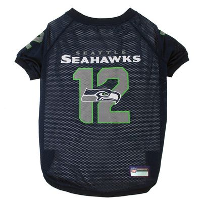 Pets First Official NFL Seattle Seahawks Raglan #12 Medium Jersey With Vee Neck Front for Pets