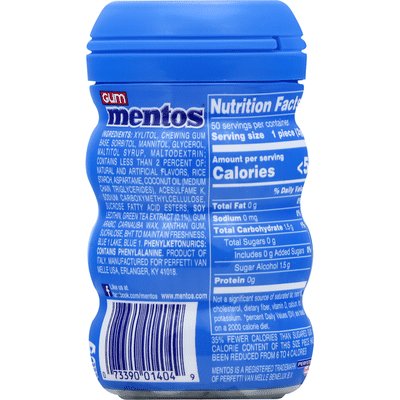 Mentos Gum, Sugarfree, Fresh Mint