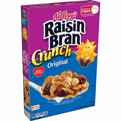 Kellogg's Raisin Bran Crunch Breakfast Cereal, Fiber Cereal, Original