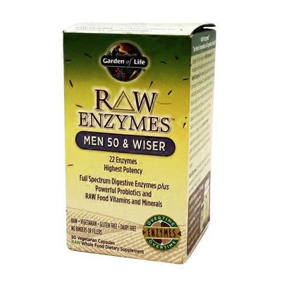 Garden of Life Whole Food Dietary Supplement Men 50 & Wiser 22 Enzymes
