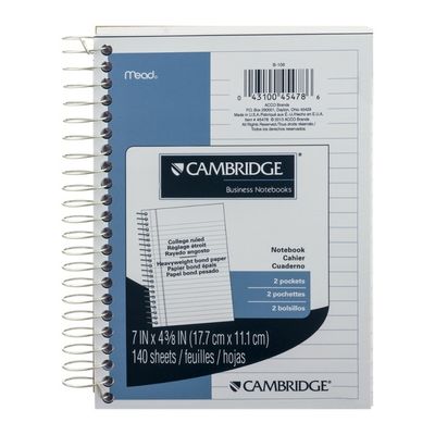 Mead Cambridge Business Notebooks 2 Pockets - 140 Sheets
