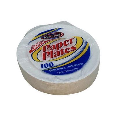 Key Food White 9 In Coated Plates