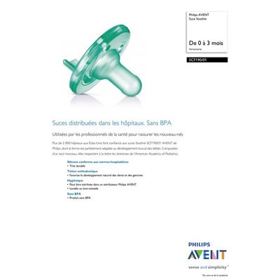 Philips Soothie 0-3m, Green/Green, SCF190/01