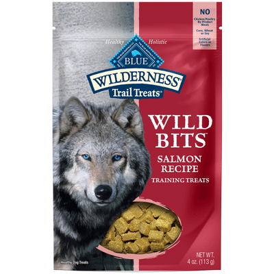 Blue Buffalo Wilderness Trail Treats Wild Bits High Protein Grain Free Soft-Moist Training Dog Treats, Salmon Recipe