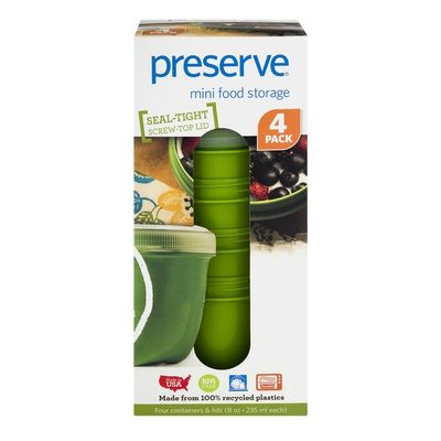 Preserve Mini Food Storage Green 4 PK