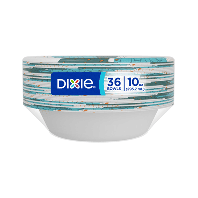Dixie Paper Bowls, 10 oz Disposable Bowls (Design May Vary)