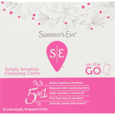 Summer's Eve Cleansing Cloths, Simply Sensitive, 5 in 1