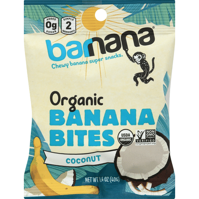 barnana Banana Bites, Organic, Coconut, Chewy