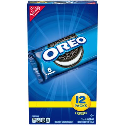 Oreo Chocolate Sandwich Cookies, Original Flavor, 12 Snack Packs (72 Cookies Total)