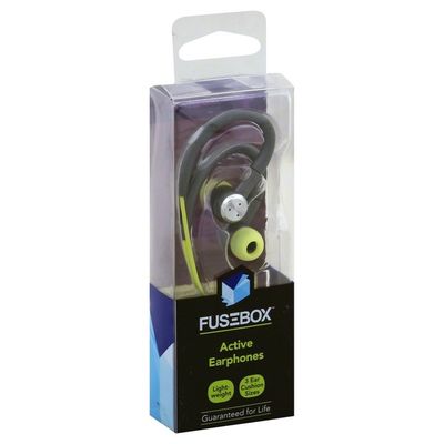 Fusebox Earphones, Active, Gray/Green