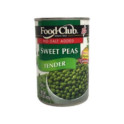 Food Club No Salt Added Tender Sweet Peas