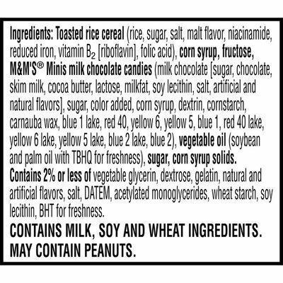 Kellogg's Rice Krispies Treats Marshmallow Snack Bars, Kids Snacks, School Lunch, M&M's Minis