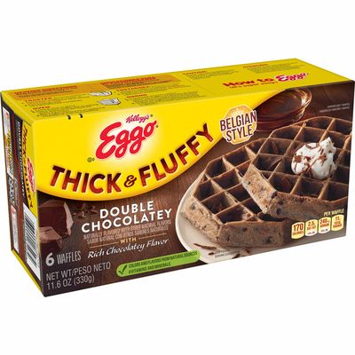 Eggo Thick and Fluffy Frozen Waffles, Frozen Breakfast, Double Chocolatey