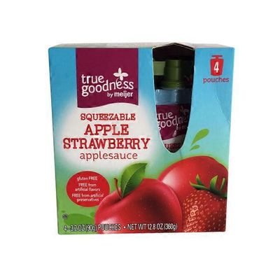 Meijer True Goodness Squeezable Apple Strawberry Applesauce