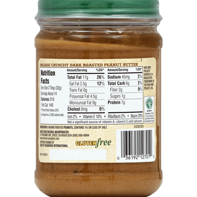 Santa Cruz Organic Peanut Butter, Dark Roasted, Crunchy (16 oz ...