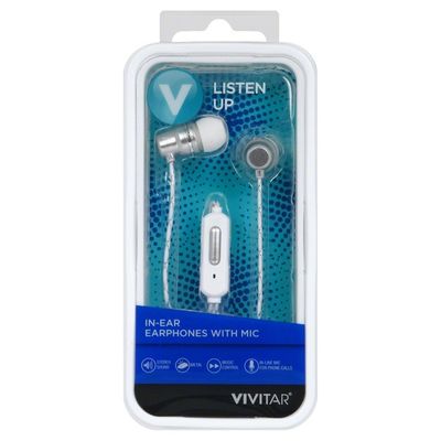 Vivitar Earphones, In-Ear, with Mic