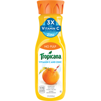 Tropicana Pure Premium Orange Juice No Pulp Vitamin C + Zinc