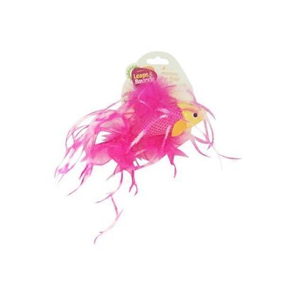 Leaps & Bounds Feathered Fish Cat Toy With Catnip